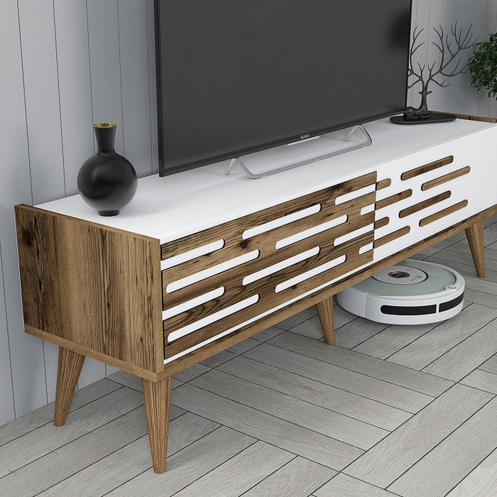 Hanah Home Valensiya 140 Mueble para TV Nogal y Blanco
